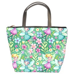 Fairies Fantasy Background Wallpaper Design Flowers Nature Colorful Bucket Bag by Maspions