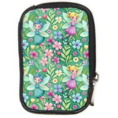 Fairies Fantasy Background Wallpaper Design Flowers Nature Colorful Compact Camera Leather Case