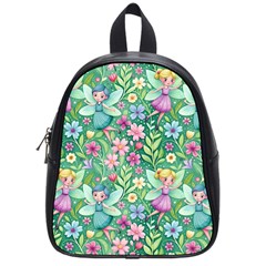 Fairies Fantasy Background Wallpaper Design Flowers Nature Colorful School Bag (small) by Maspions