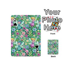 Fairies Fantasy Background Wallpaper Design Flowers Nature Colorful Playing Cards 54 Designs (mini)