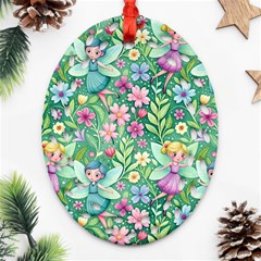 Fairies Fantasy Background Wallpaper Design Flowers Nature Colorful Ornament (oval Filigree)