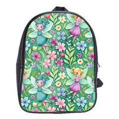 Fairies Fantasy Background Wallpaper Design Flowers Nature Colorful School Bag (xl)