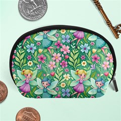 Fairies Fantasy Background Wallpaper Design Flowers Nature Colorful Accessory Pouch (large)