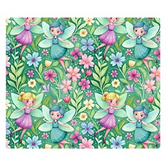 Fairies Fantasy Background Wallpaper Design Flowers Nature Colorful Two Sides Premium Plush Fleece Blanket (kids Size) by Maspions