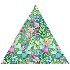 Fairies Fantasy Background Wallpaper Design Flowers Nature Colorful Wooden Puzzle Triangle