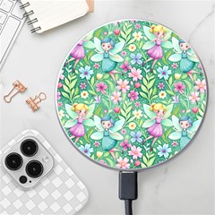 Fairies Fantasy Background Wallpaper Design Flowers Nature Colorful Wireless Fast Charger(white)