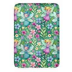 Fairies Fantasy Background Wallpaper Design Flowers Nature Colorful Rectangular Glass Fridge Magnet (4 Pack)