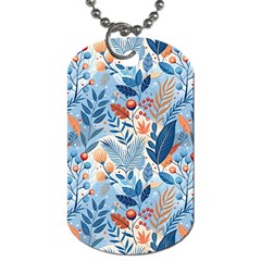 Berries Foliage Seasons Branches Seamless Background Nature Dog Tag (one Side)