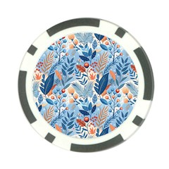 Berries Foliage Seasons Branches Seamless Background Nature Poker Chip Card Guard (10 Pack)