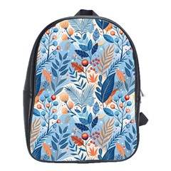 Berries Foliage Seasons Branches Seamless Background Nature School Bag (large)