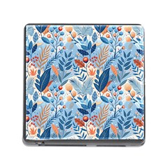 Berries Foliage Seasons Branches Seamless Background Nature Memory Card Reader (square 5 Slot)