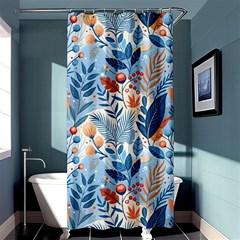 Berries Foliage Seasons Branches Seamless Background Nature Shower Curtain 36  X 72  (stall)  by Maspions