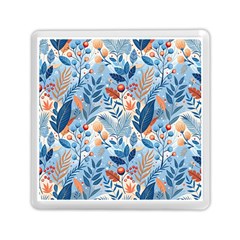 Berries Foliage Seasons Branches Seamless Background Nature Memory Card Reader (square) by Maspions