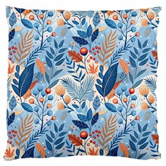 Berries Foliage Seasons Branches Seamless Background Nature Large Cushion Case (two Sides)