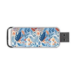 Berries Foliage Seasons Branches Seamless Background Nature Portable Usb Flash (two Sides) by Maspions