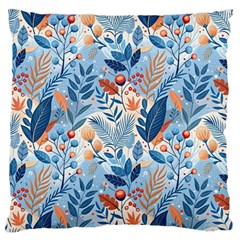 Berries Foliage Seasons Branches Seamless Background Nature Standard Premium Plush Fleece Cushion Case (two Sides)