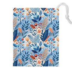 Berries Foliage Seasons Branches Seamless Background Nature Drawstring Pouch (4xl) by Maspions