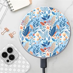 Berries Foliage Seasons Branches Seamless Background Nature Wireless Fast Charger(white) by Maspions