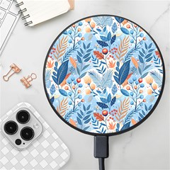 Berries Foliage Seasons Branches Seamless Background Nature Wireless Fast Charger(black) by Maspions