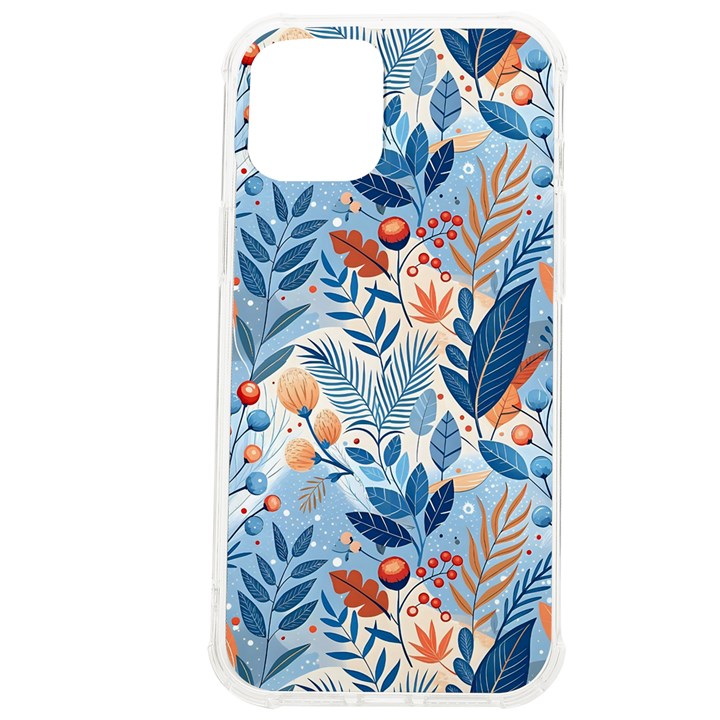 Berries Foliage Seasons Branches Seamless Background Nature iPhone 12 Pro max TPU UV Print Case