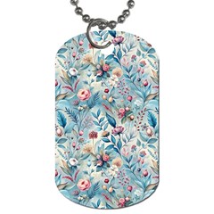 Floral Background Wallpaper Flowers Bouquet Leaves Herbarium Seamless Flora Bloom Dog Tag (one Side)