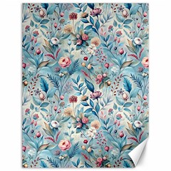 Floral Background Wallpaper Flowers Bouquet Leaves Herbarium Seamless Flora Bloom Canvas 12  X 16 