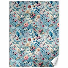 Floral Background Wallpaper Flowers Bouquet Leaves Herbarium Seamless Flora Bloom Canvas 36  X 48 