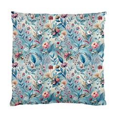 Floral Background Wallpaper Flowers Bouquet Leaves Herbarium Seamless Flora Bloom Standard Cushion Case (two Sides) by Maspions