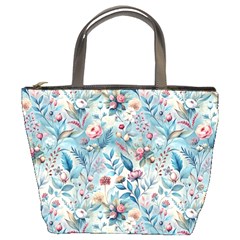 Floral Background Wallpaper Flowers Bouquet Leaves Herbarium Seamless Flora Bloom Bucket Bag