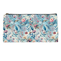 Floral Background Wallpaper Flowers Bouquet Leaves Herbarium Seamless Flora Bloom Pencil Case