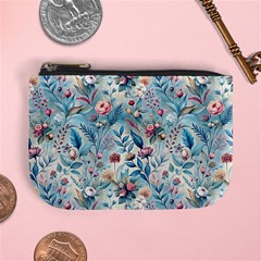 Floral Background Wallpaper Flowers Bouquet Leaves Herbarium Seamless Flora Bloom Mini Coin Purse