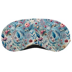 Floral Background Wallpaper Flowers Bouquet Leaves Herbarium Seamless Flora Bloom Sleep Mask