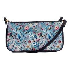 Floral Background Wallpaper Flowers Bouquet Leaves Herbarium Seamless Flora Bloom Shoulder Clutch Bag by Maspions