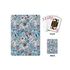 Floral Background Wallpaper Flowers Bouquet Leaves Herbarium Seamless Flora Bloom Playing Cards Single Design (mini)