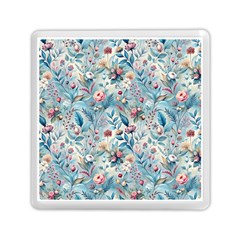 Floral Background Wallpaper Flowers Bouquet Leaves Herbarium Seamless Flora Bloom Memory Card Reader (square)