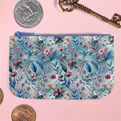 Floral Background Wallpaper Flowers Bouquet Leaves Herbarium Seamless Flora Bloom Large Coin Purse