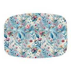 Floral Background Wallpaper Flowers Bouquet Leaves Herbarium Seamless Flora Bloom Mini Square Pill Box by Maspions