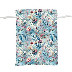 Floral Background Wallpaper Flowers Bouquet Leaves Herbarium Seamless Flora Bloom Lightweight Drawstring Pouch (xl)