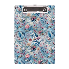 Floral Background Wallpaper Flowers Bouquet Leaves Herbarium Seamless Flora Bloom A5 Acrylic Clipboard by Maspions