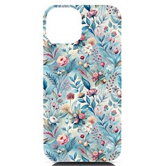 Floral Background Wallpaper Flowers Bouquet Leaves Herbarium Seamless Flora Bloom Iphone 14 Black Uv Print Case by Maspions