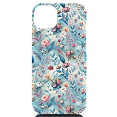 Floral Background Wallpaper Flowers Bouquet Leaves Herbarium Seamless Flora Bloom Iphone 14 Plus Black Uv Print Case by Maspions