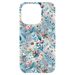 Floral Background Wallpaper Flowers Bouquet Leaves Herbarium Seamless Flora Bloom Iphone 14 Pro Black Uv Print Case