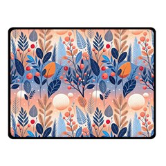 Seasons Foliage Branches Berries Seamless Background Texture Nature Two Sides Fleece Blanket (small)