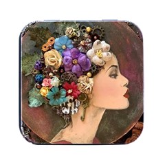 Garden Princess Square Metal Box (black) by CKArtCreations