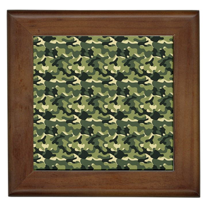 Camouflage pattern Framed Tile