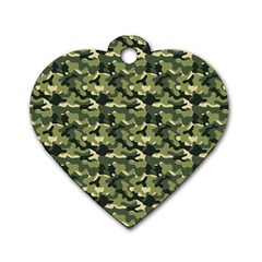 Camouflage Pattern Dog Tag Heart (one Side) by goljakoff