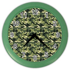 Camouflage Pattern Color Wall Clock by goljakoff