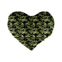 Camouflage Pattern Standard 16  Premium Heart Shape Cushions by goljakoff