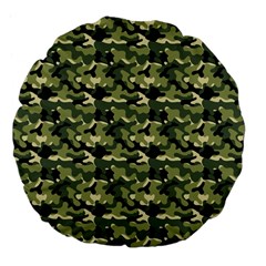 Camouflage Pattern Large 18  Premium Flano Round Cushions by goljakoff