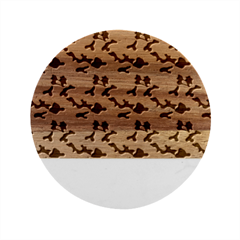 Camouflage Pattern Marble Wood Coaster (round) by goljakoff